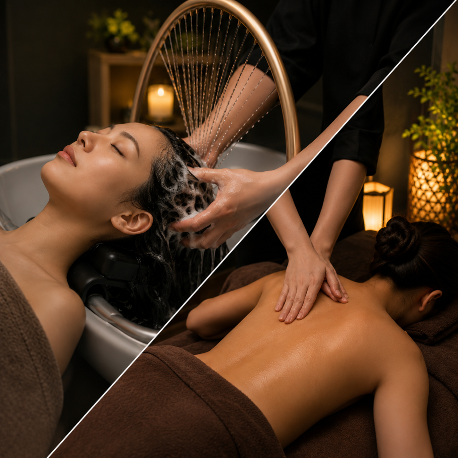 Woman receiving a relaxing Swedish back massage at Divine Lotus massage in Wolverhampton