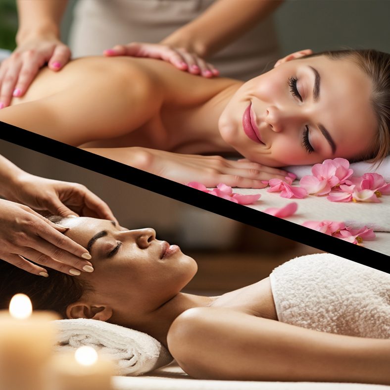 Woman receiving a relaxing Swedish back massage at Divine Lotus massage salon in Wolverhampton