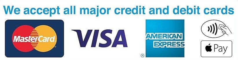 We accept all major credit and debit cards image