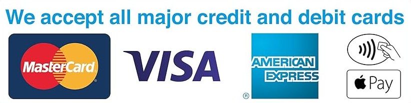 We accept all major credit and debit cards image